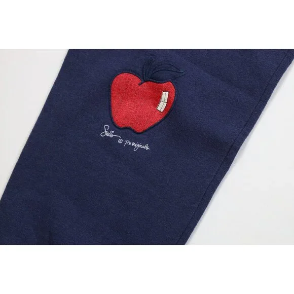 Vtg 90s Streetwear Mens Large Faded Apple Fruit Cuffed Sweatpants Joggers USA